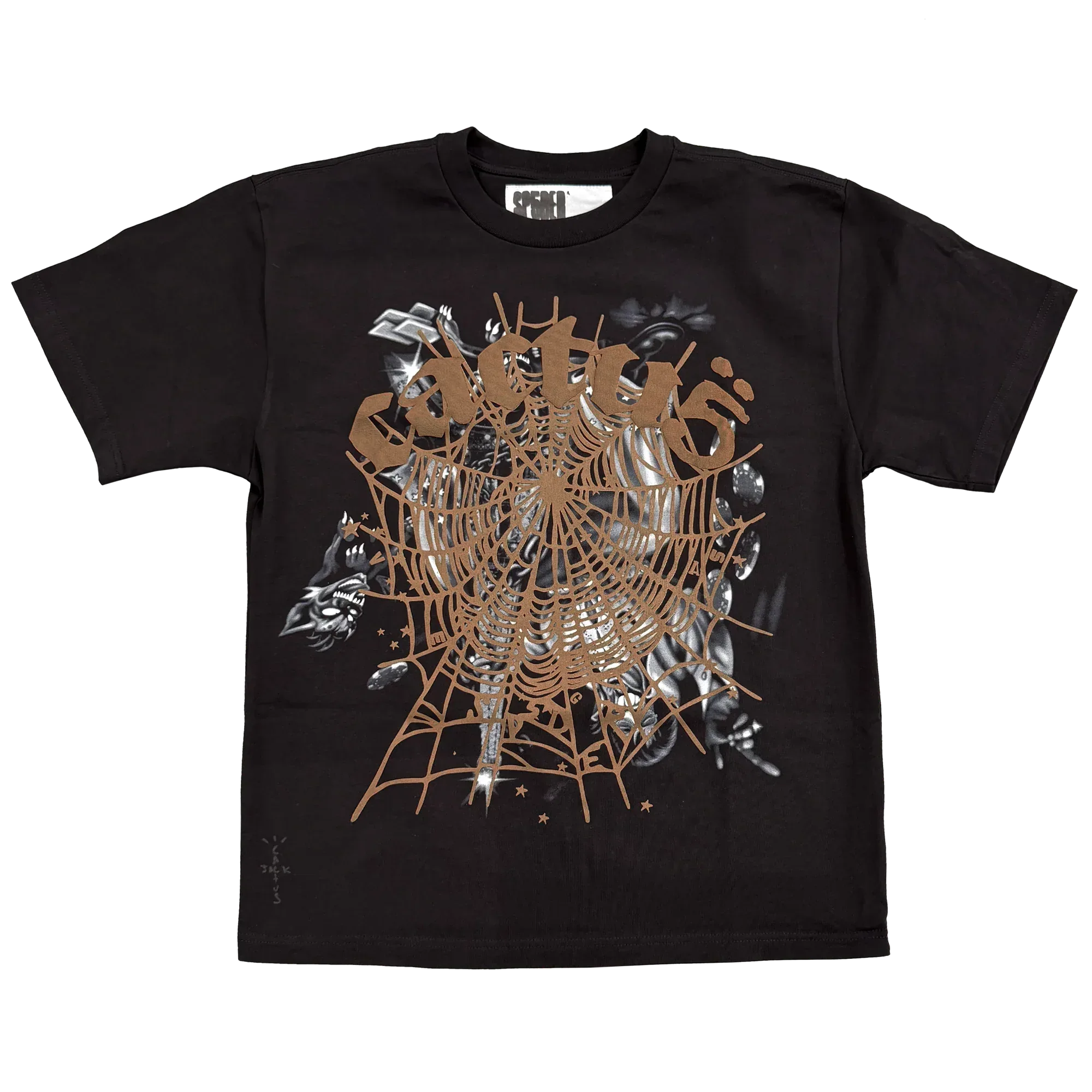 CactusJackxSp5derAirbrushBlackTee - Tesu Express